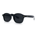 Iconic Keyhole Hipster Fashion Round Horn Rim Snug Plastic Sunglasses