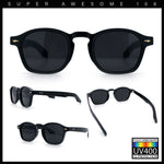 Iconic Keyhole Hipster Fashion Round Horn Rim Snug Plastic Sunglasses