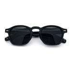 Iconic Keyhole Hipster Fashion Round Horn Rim Snug Plastic Sunglasses