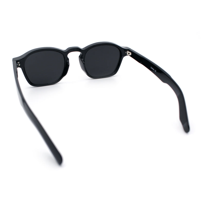Iconic Keyhole Hipster Fashion Round Horn Rim Snug Plastic Sunglasses