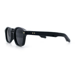 Iconic Keyhole Hipster Fashion Round Horn Rim Snug Plastic Sunglasses