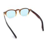 Iconic Keyhole Hipster Fashion Round Horn Rim Snug Plastic Sunglasses