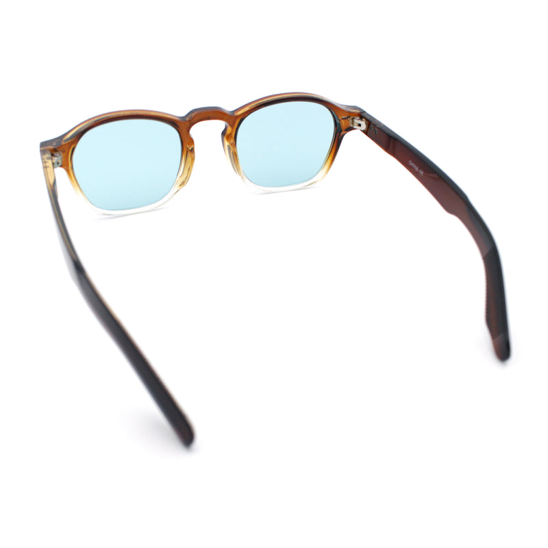 Iconic Keyhole Hipster Fashion Round Horn Rim Snug Plastic Sunglasses