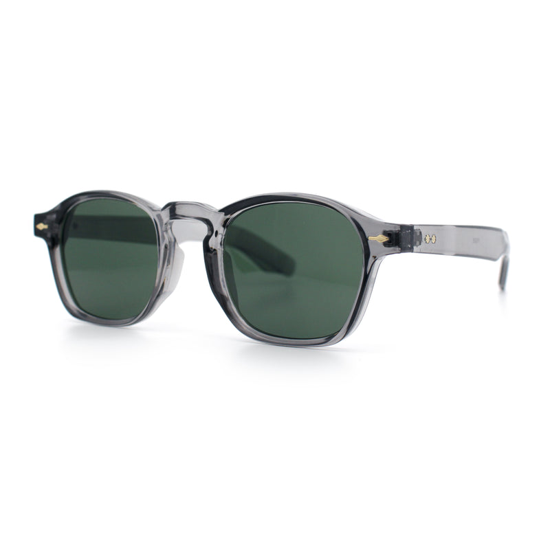 Iconic Keyhole Hipster Fashion Round Horn Rim Snug Plastic Sunglasses