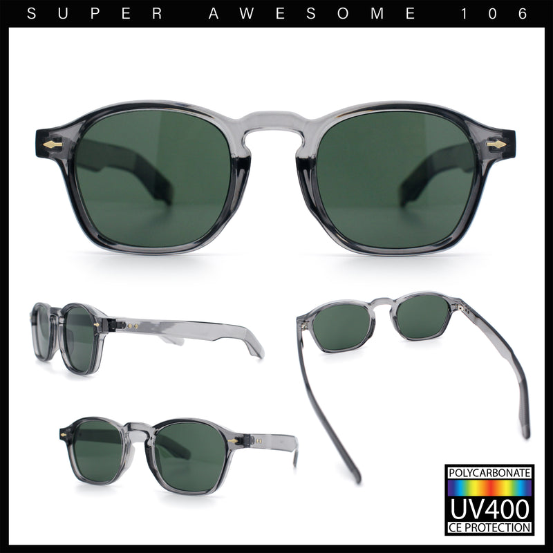 Iconic Keyhole Hipster Fashion Round Horn Rim Snug Plastic Sunglasses