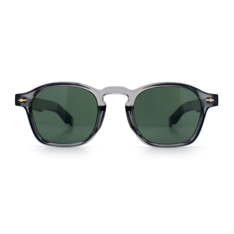 Iconic Keyhole Hipster Fashion Round Horn Rim Snug Plastic Sunglasses