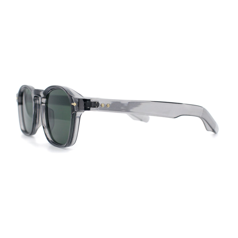 Iconic Keyhole Hipster Fashion Round Horn Rim Snug Plastic Sunglasses