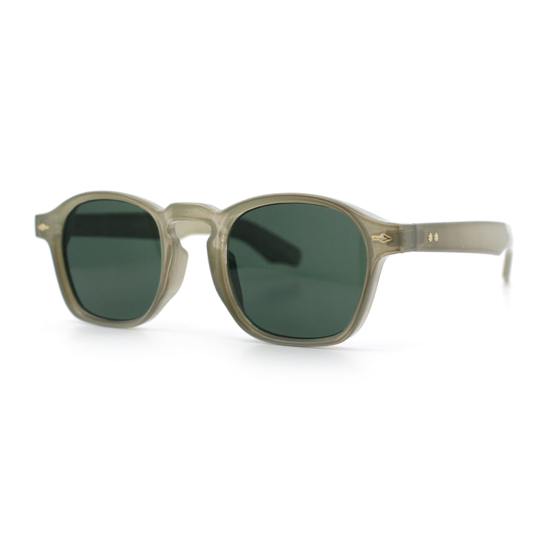Iconic Keyhole Hipster Fashion Round Horn Rim Snug Plastic Sunglasses