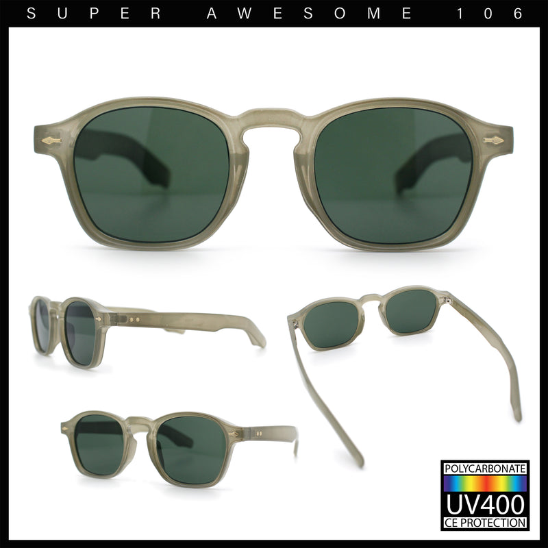 Iconic Keyhole Hipster Fashion Round Horn Rim Snug Plastic Sunglasses