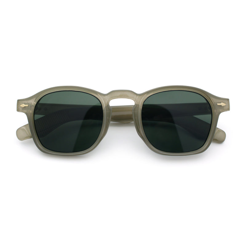 Iconic Keyhole Hipster Fashion Round Horn Rim Snug Plastic Sunglasses