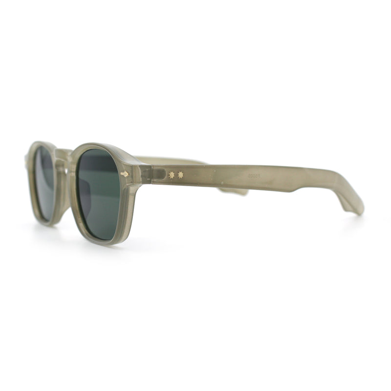Iconic Keyhole Hipster Fashion Round Horn Rim Snug Plastic Sunglasses
