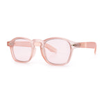 Iconic Keyhole Hipster Fashion Round Horn Rim Snug Plastic Sunglasses