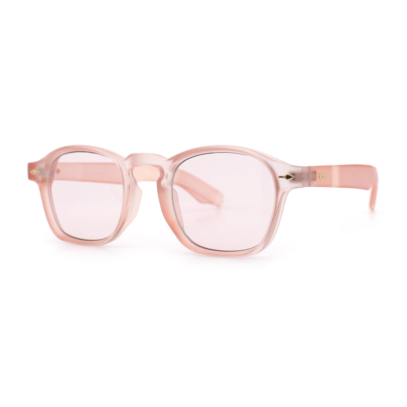 Iconic Keyhole Hipster Fashion Round Horn Rim Snug Plastic Sunglasses