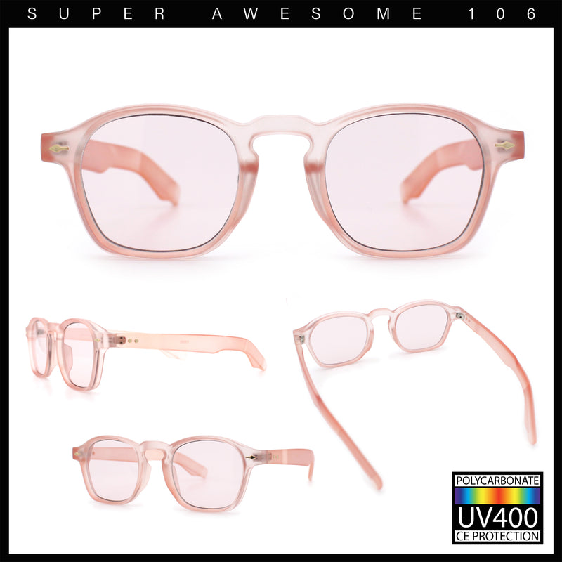 Iconic Keyhole Hipster Fashion Round Horn Rim Snug Plastic Sunglasses