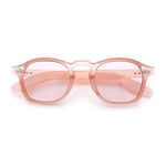 Iconic Keyhole Hipster Fashion Round Horn Rim Snug Plastic Sunglasses