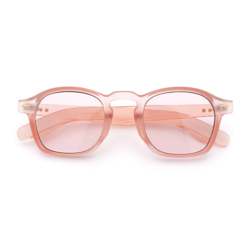Iconic Keyhole Hipster Fashion Round Horn Rim Snug Plastic Sunglasses