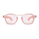 Iconic Keyhole Hipster Fashion Round Horn Rim Snug Plastic Sunglasses