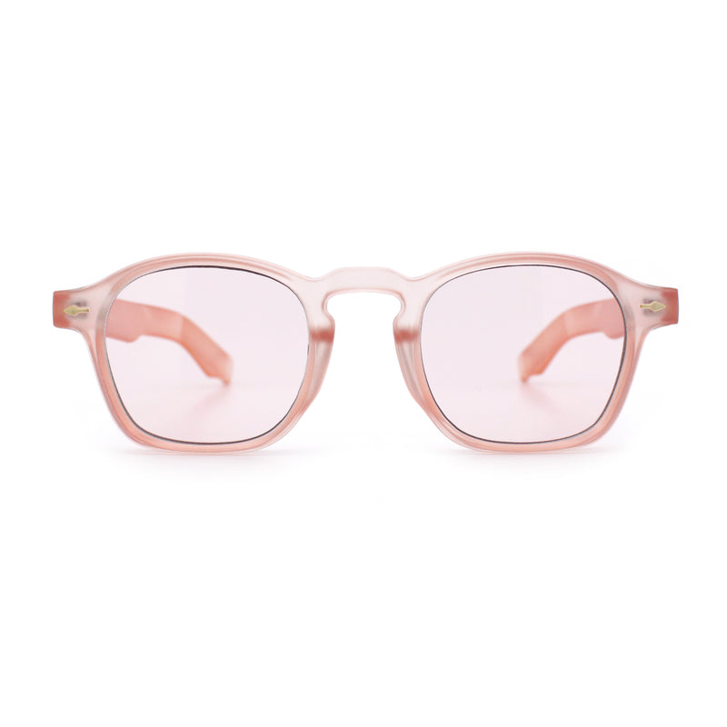 Iconic Keyhole Hipster Fashion Round Horn Rim Snug Plastic Sunglasses