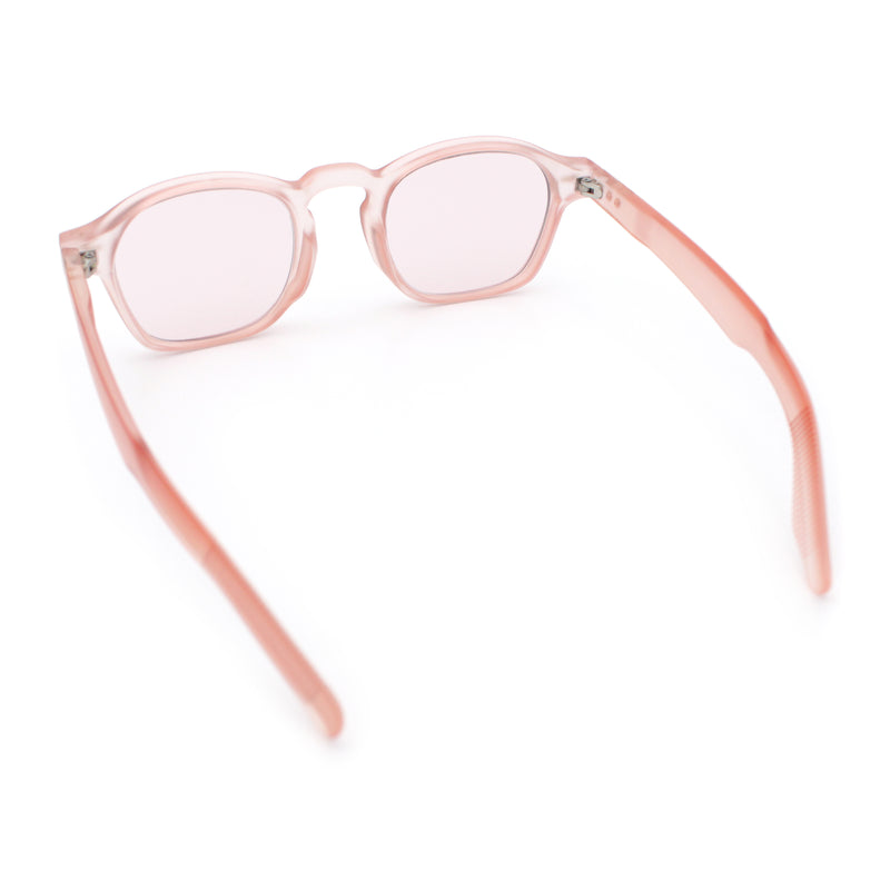 Iconic Keyhole Hipster Fashion Round Horn Rim Snug Plastic Sunglasses