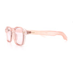 Iconic Keyhole Hipster Fashion Round Horn Rim Snug Plastic Sunglasses