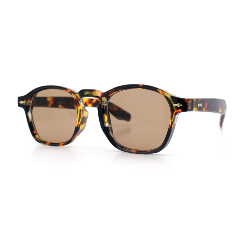 Iconic Keyhole Hipster Fashion Round Horn Rim Snug Plastic Sunglasses