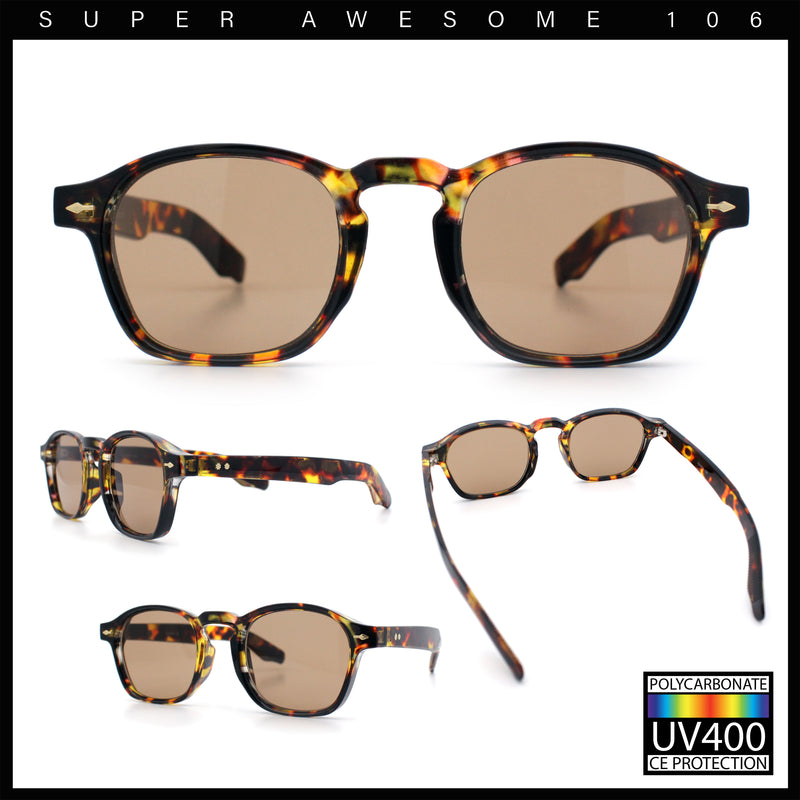 Iconic Keyhole Hipster Fashion Round Horn Rim Snug Plastic Sunglasses