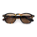 Iconic Keyhole Hipster Fashion Round Horn Rim Snug Plastic Sunglasses