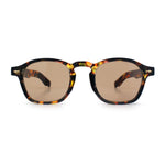 Iconic Keyhole Hipster Fashion Round Horn Rim Snug Plastic Sunglasses