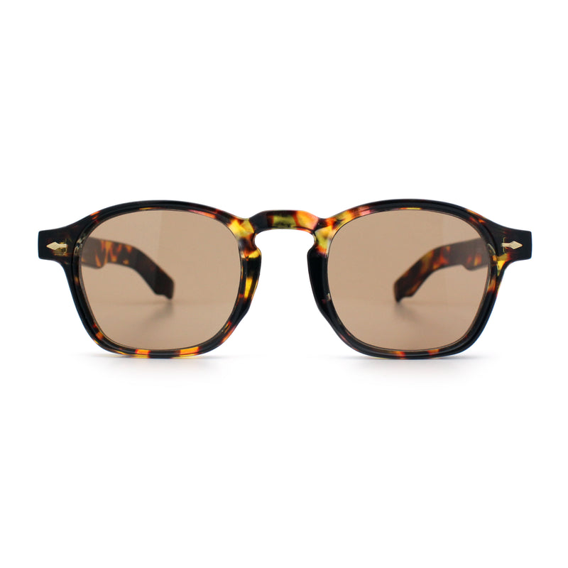 Iconic Keyhole Hipster Fashion Round Horn Rim Snug Plastic Sunglasses