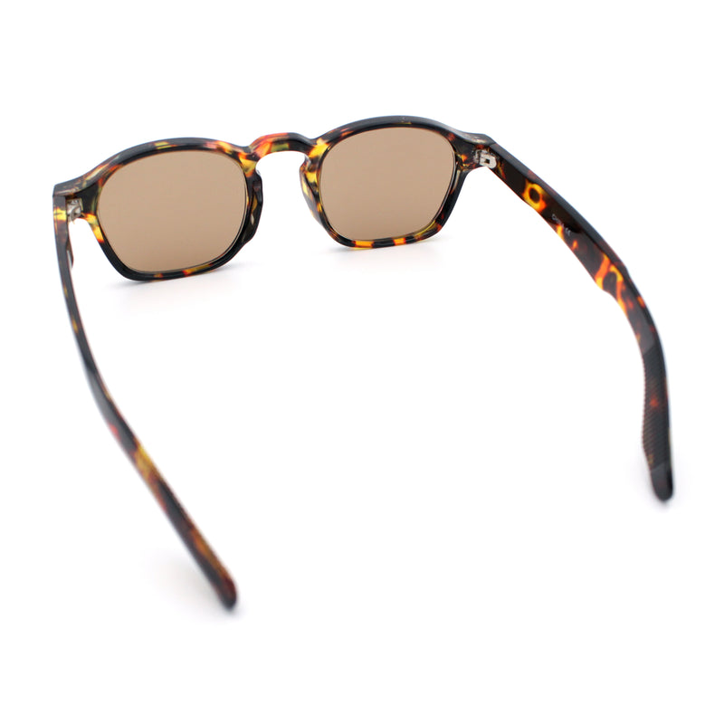 Iconic Keyhole Hipster Fashion Round Horn Rim Snug Plastic Sunglasses