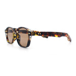 Iconic Keyhole Hipster Fashion Round Horn Rim Snug Plastic Sunglasses