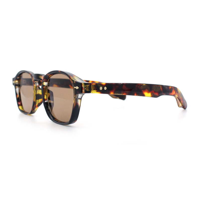 Iconic Keyhole Hipster Fashion Round Horn Rim Snug Plastic Sunglasses
