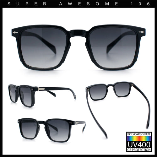 Iconic Keyhole Hipster Fashion Rectangle Horn Rim Vintage Vibe Sunglasses