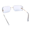 Womens Luxury Fold Curved Rimless Designer Fashion Metal Frame Sunglasses