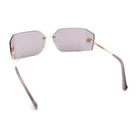Womens Luxury Fold Curved Rimless Designer Fashion Metal Frame Sunglasses