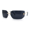 Womens Luxury Fold Curved Rimless Designer Fashion Metal Frame Sunglasses