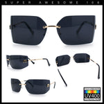 Womens Luxury Fold Curved Rimless Designer Fashion Metal Frame Sunglasses
