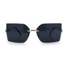 Womens Luxury Fold Curved Rimless Designer Fashion Metal Frame Sunglasses