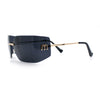 Womens Luxury Fold Curved Rimless Designer Fashion Metal Frame Sunglasses