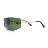 Womens Luxury Fold Curved Rimless Designer Fashion Metal Frame Sunglasses