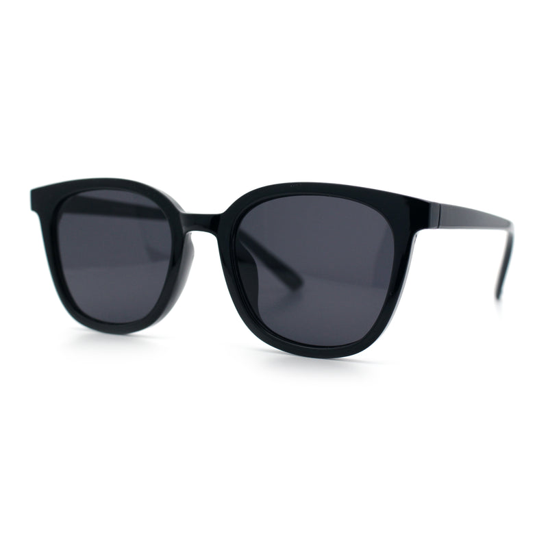 Womens Minimal Horn Rim Classy Boyfriend Normcore Plastic Sunglasses
