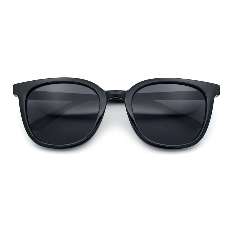 Womens Minimal Horn Rim Classy Boyfriend Normcore Plastic Sunglasses