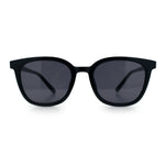 Womens Minimal Horn Rim Classy Boyfriend Normcore Plastic Sunglasses
