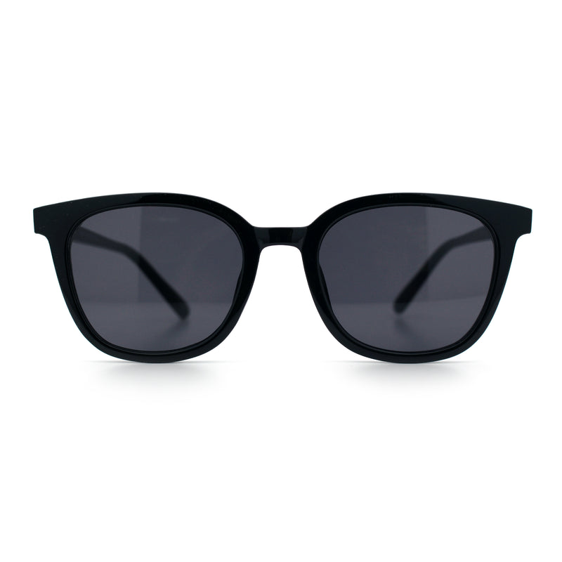 Womens Minimal Horn Rim Classy Boyfriend Normcore Plastic Sunglasses