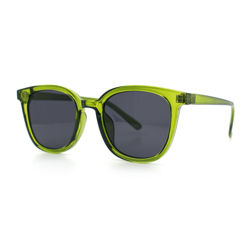 Womens Minimal Horn Rim Classy Boyfriend Normcore Plastic Sunglasses