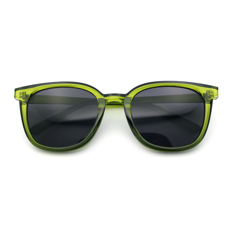 Womens Minimal Horn Rim Classy Boyfriend Normcore Plastic Sunglasses