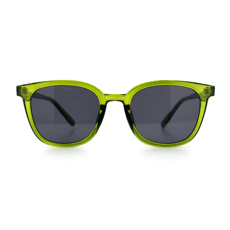 Womens Minimal Horn Rim Classy Boyfriend Normcore Plastic Sunglasses