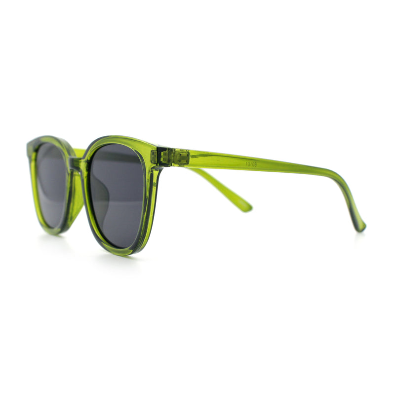 Womens Minimal Horn Rim Classy Boyfriend Normcore Plastic Sunglasses