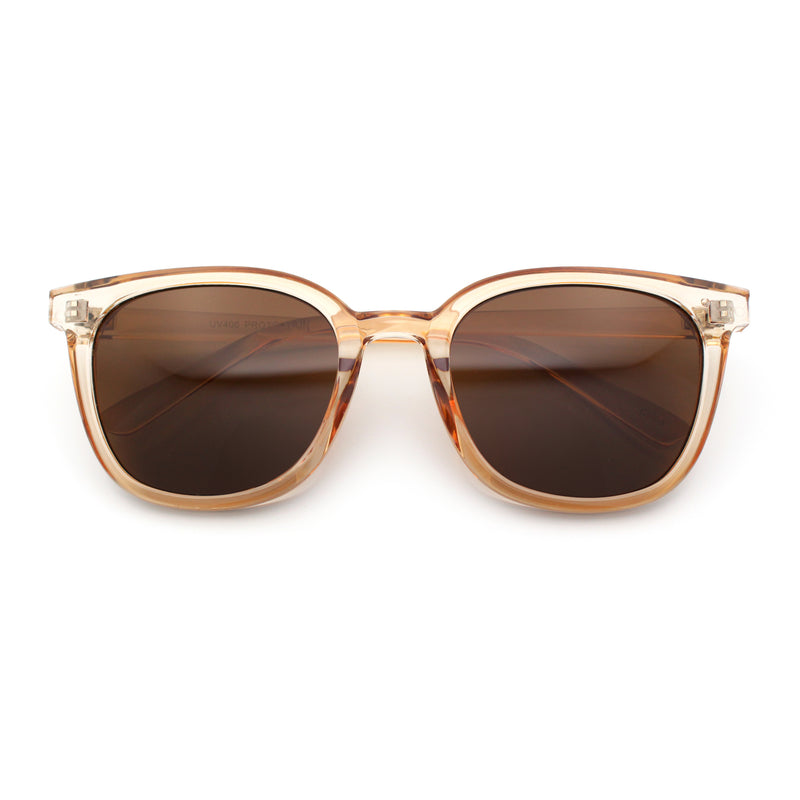 Womens Minimal Horn Rim Classy Boyfriend Normcore Plastic Sunglasses