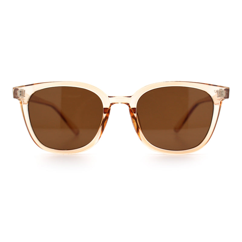 Womens Minimal Horn Rim Classy Boyfriend Normcore Plastic Sunglasses